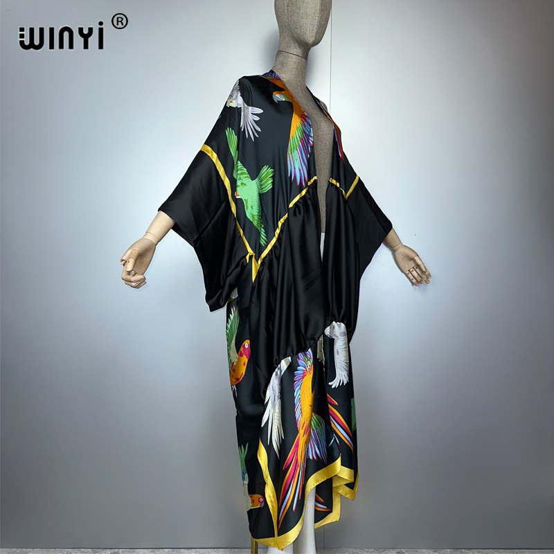 فستان شاطئ ماكسي مطبوع عليه بو - مراجعة Cover Up Kaftan وسعره
