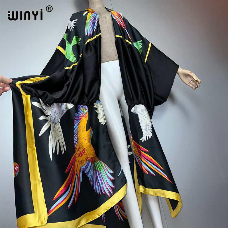 فستان شاطئ ماكسي مطبوع عليه بو - مراجعة Cover Up Kaftan وسعره