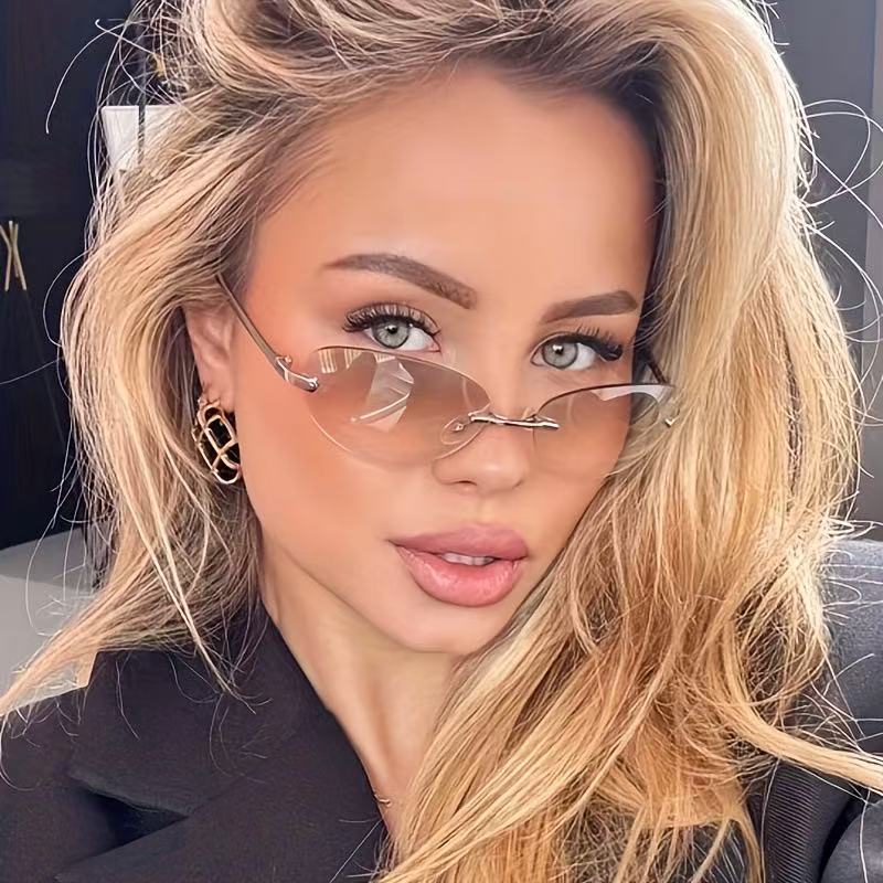 نظارات شمسية بيضاوية بدون إطار - مراجعة Sunglasses Cat Eye وسعره