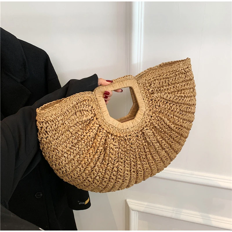 العلامة التجارية المنسوجة حقيب - مراجعة Crochet Bag Raffia وسعره