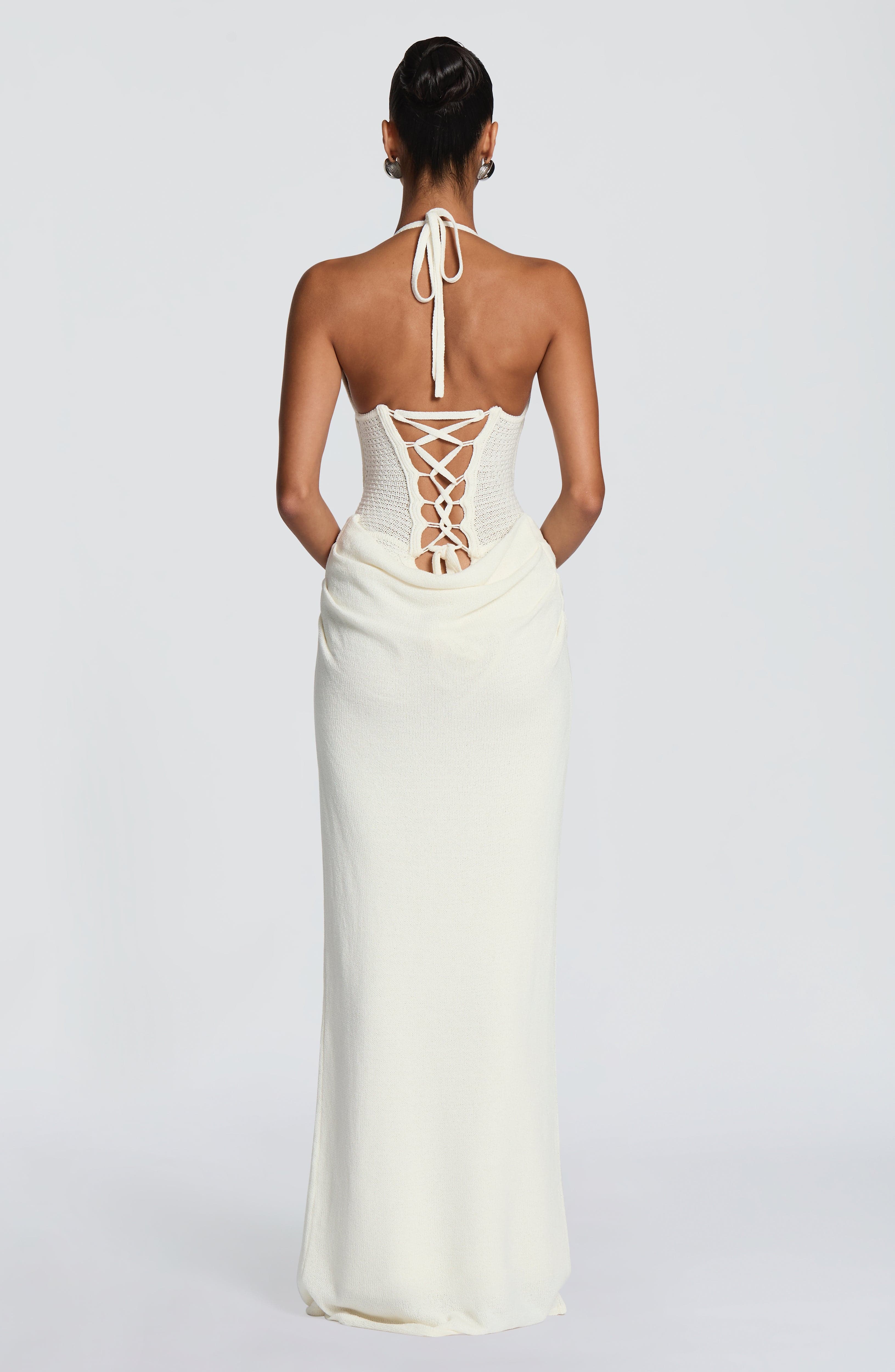 فستان ماكسي بوهيمي محبوك بياقة - مراجعة Maxi Dress Halter وسعره