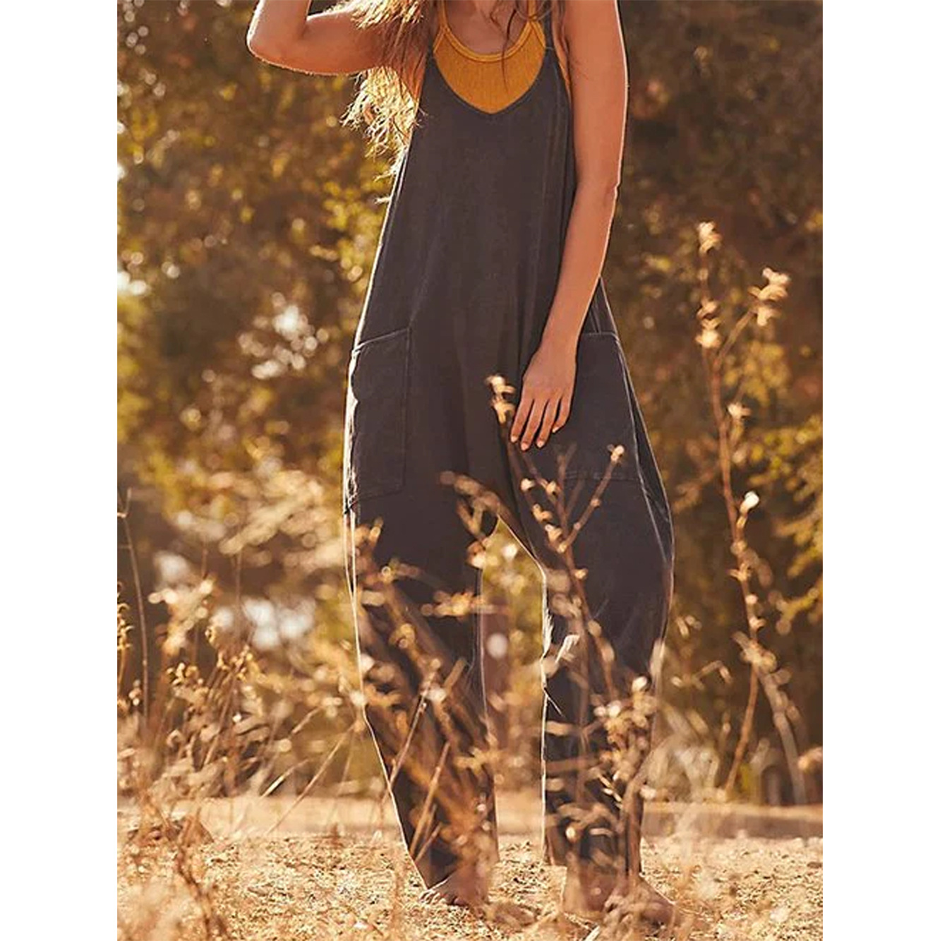 جمبسوت صيفي فضفاض كاجوال بأرجل - مراجعة Jumpsuit Linen Relaxed وسعره