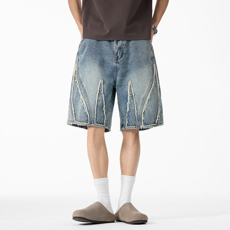 شورت جينز فضفاض للرجال، بحواف  - مراجعة Shorts Denim Frayed وسعره
