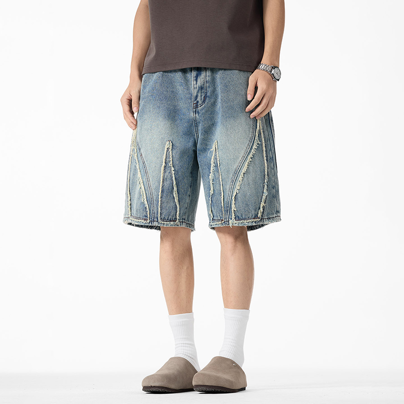 شورت جينز فضفاض للرجال، بحواف  - مراجعة Shorts Denim Frayed وسعره