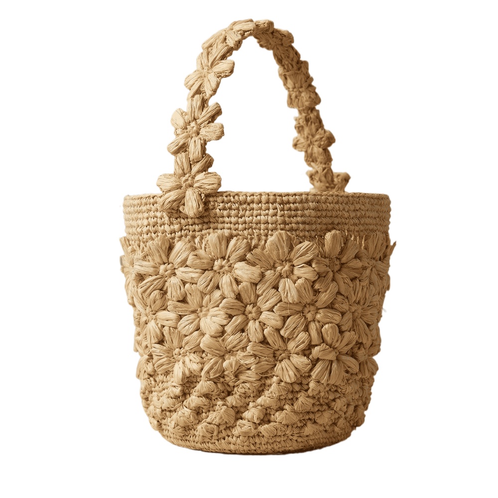 حقيبة يد نسائية صيفية منسوجة م - مراجعة Crochet Bag Raffia وسعره