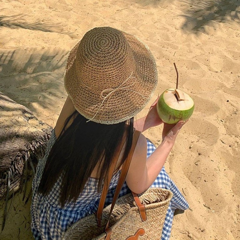 قبعة شمس نسائية صيفية من القش  - مراجعة Hat Floppy Wide وسعره