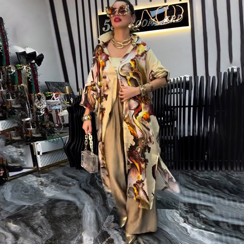 أطقم بناطيل نسائية قمصان مطبوع - مراجعة Linen Pant Wide وسعره