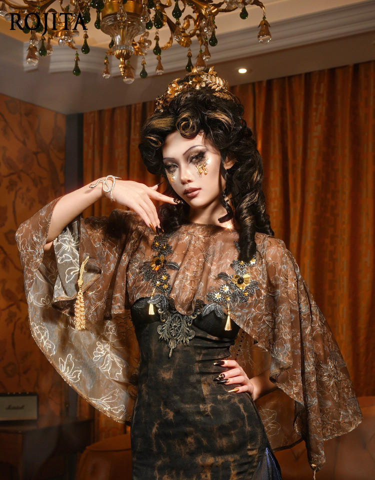 كيمونو شفاف بنقشة زهور بنية لل - مراجعة Kimono Sheer Floral وسعره