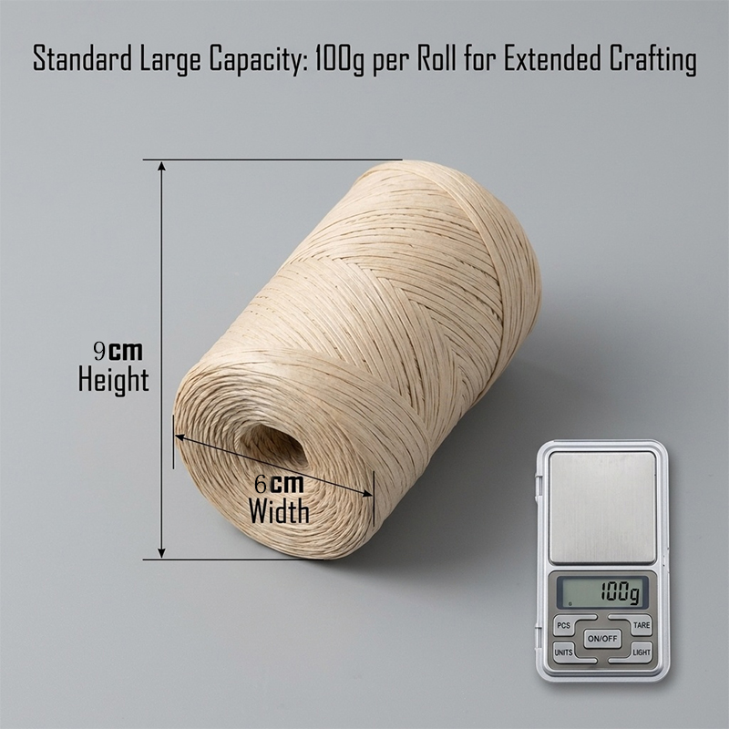 خيط رافيا ورقي طبيعي بطول 150  - مراجعة Crochet Bag Raffia وسعره