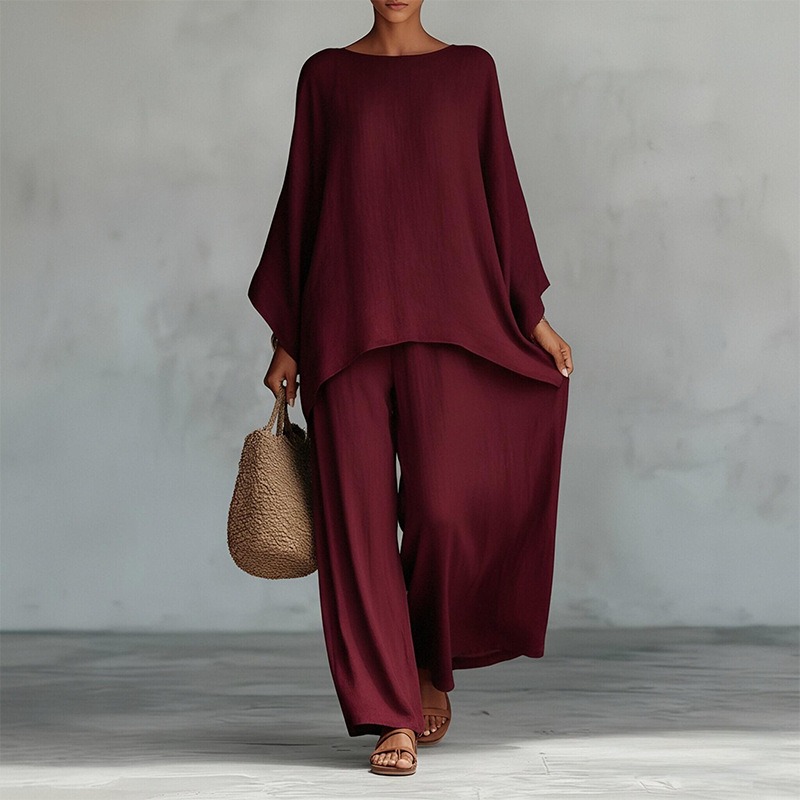 طقم نسائي جديد للربيع من قطعتي - مراجعة Linen Pant Wide وسعره